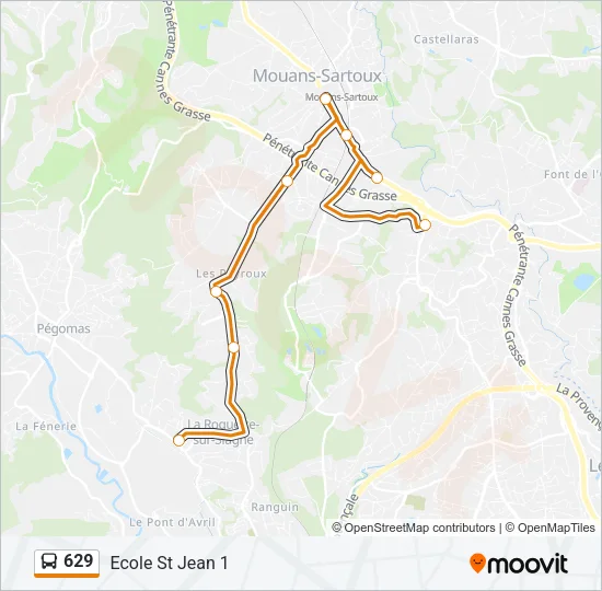 629 Bus Line Map