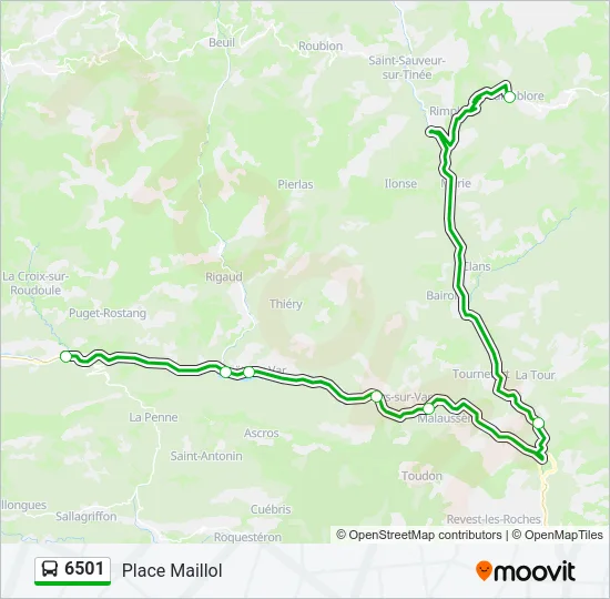 6501 Bus Line Map