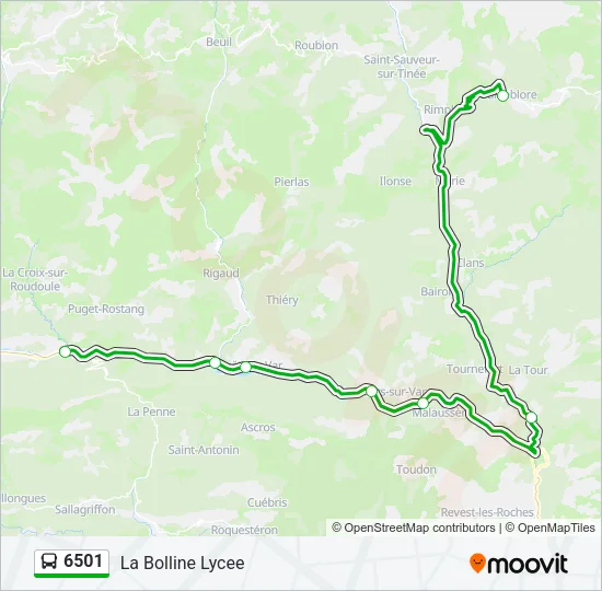 6501 Bus Line Map