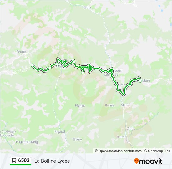 Plan de la ligne 6503 de bus