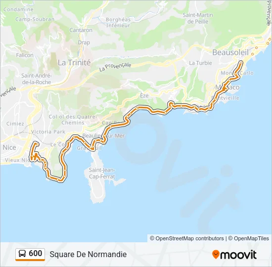 600 Bus Line Map
