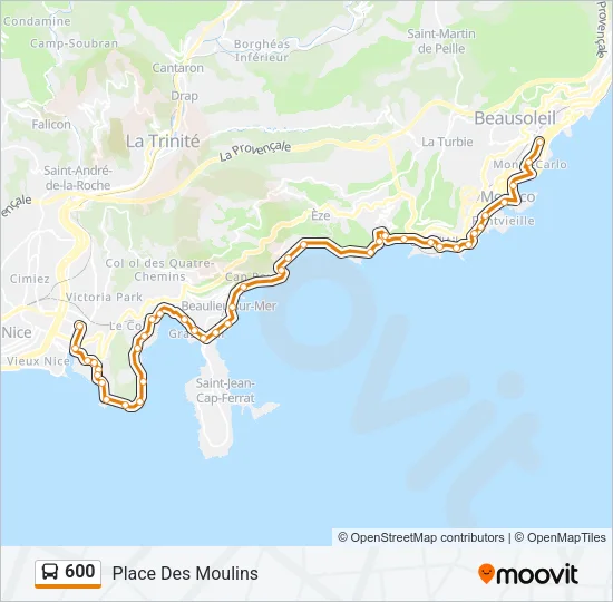 600 Bus Line Map