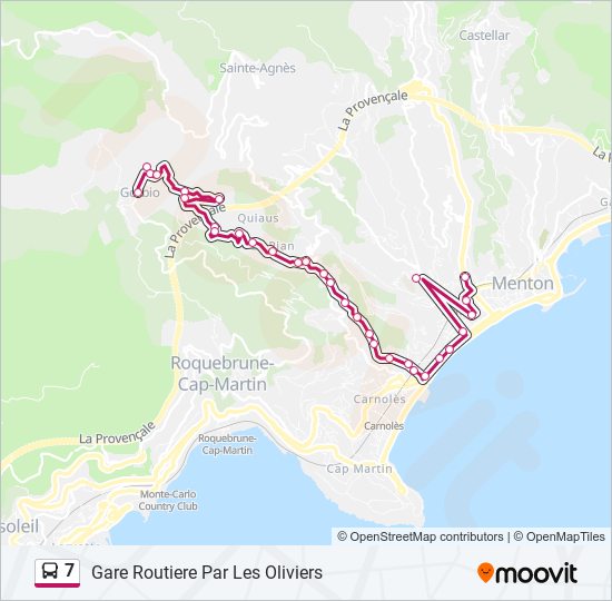 Mapa de 7 de autobús