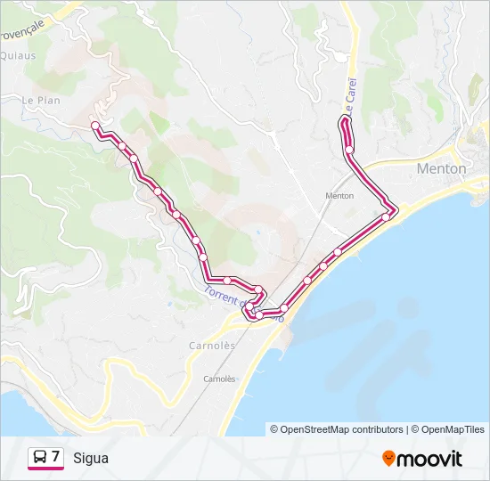 7 Bus Line Map