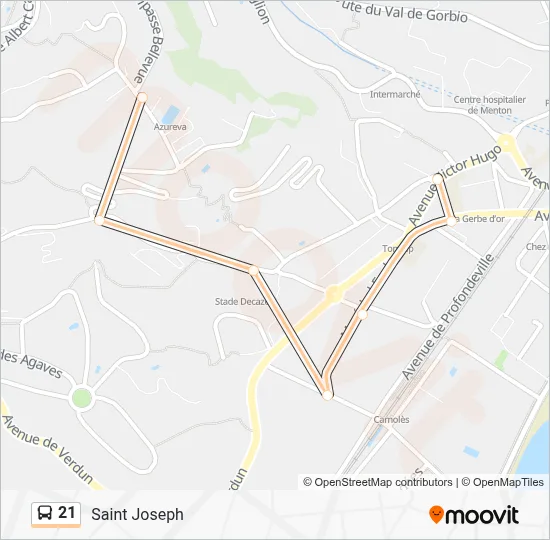 21 Bus Line Map
