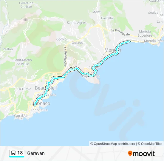 18 Bus Line Map