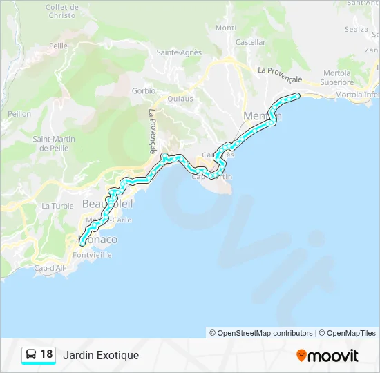 18 Bus Line Map