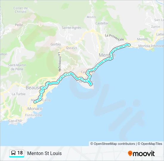 18 Bus Line Map