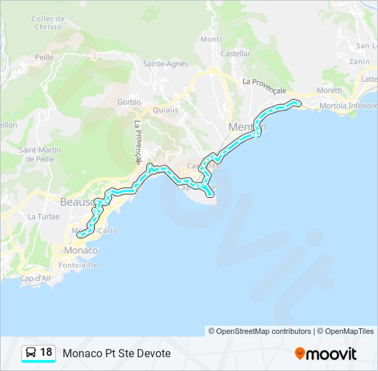 Mapa de 18 de autobús