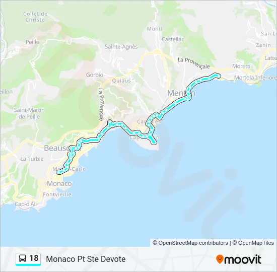 18 Bus Line Map