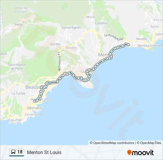 Mapa de 18 de autobús