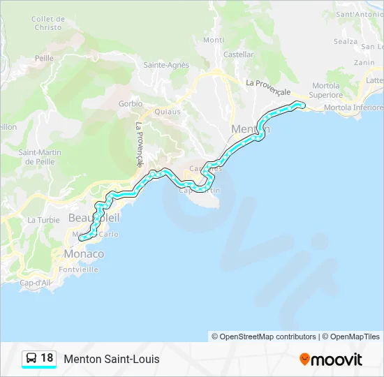 18 Bus Line Map