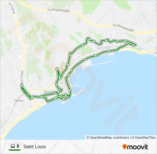8 Bus Line Map