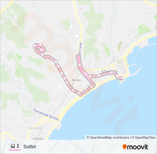 2 Bus Line Map