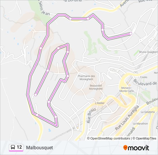 Mapa de 12 de autobús