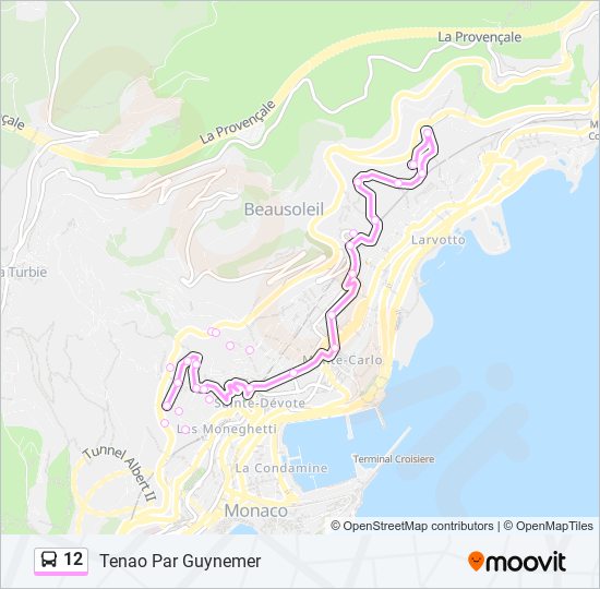 Mapa de 12 de autobús