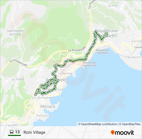 13 Bus Line Map