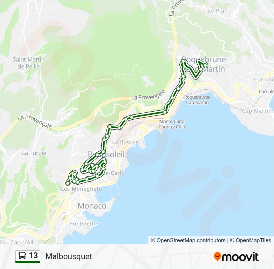 13 Bus Line Map