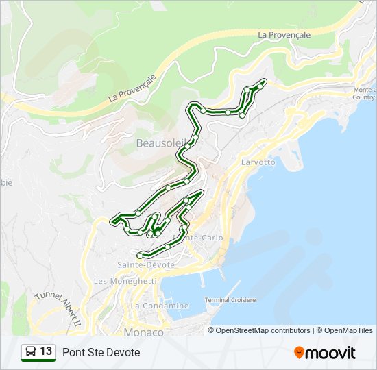 Mapa de 13 de autobús