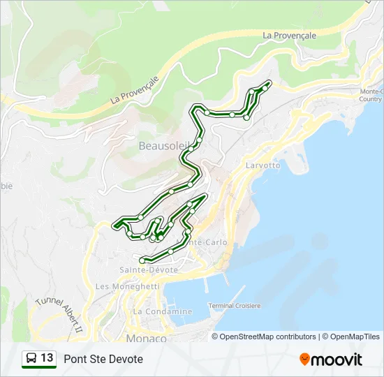 13 Bus Line Map
