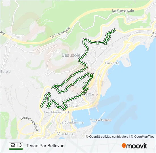13 Bus Line Map