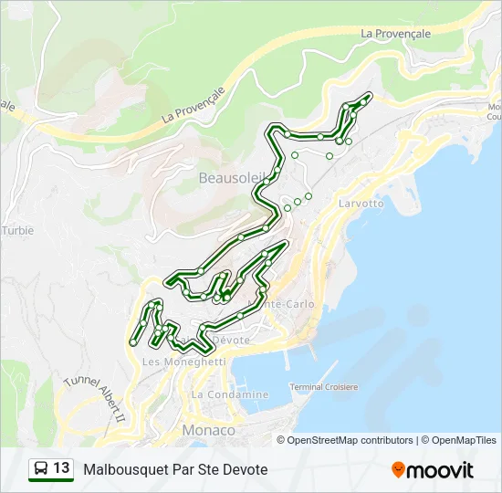 13 Bus Line Map