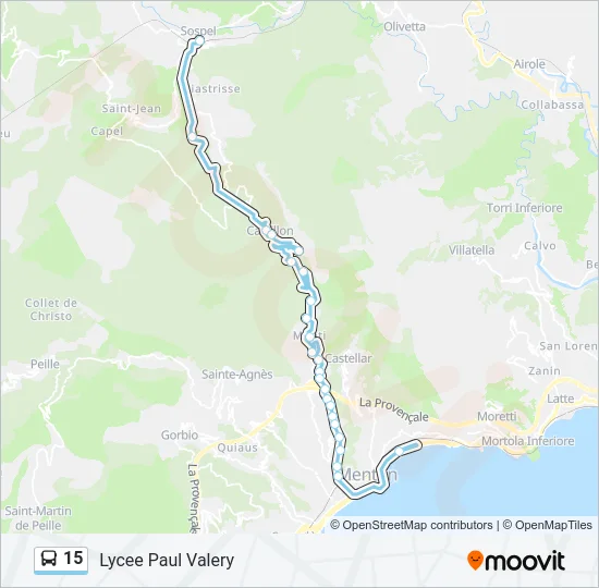 15 Bus Line Map