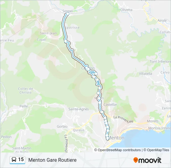 15 Bus Line Map