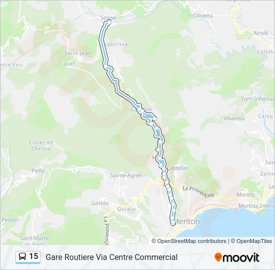 15 Bus Line Map