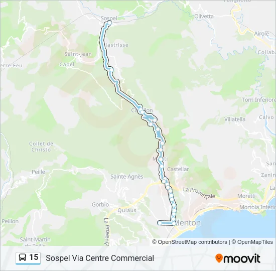 15 Bus Line Map