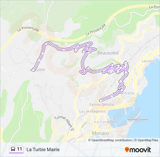11 Bus Line Map