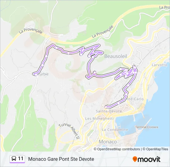 11 Bus Line Map