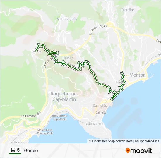 5 Bus Line Map
