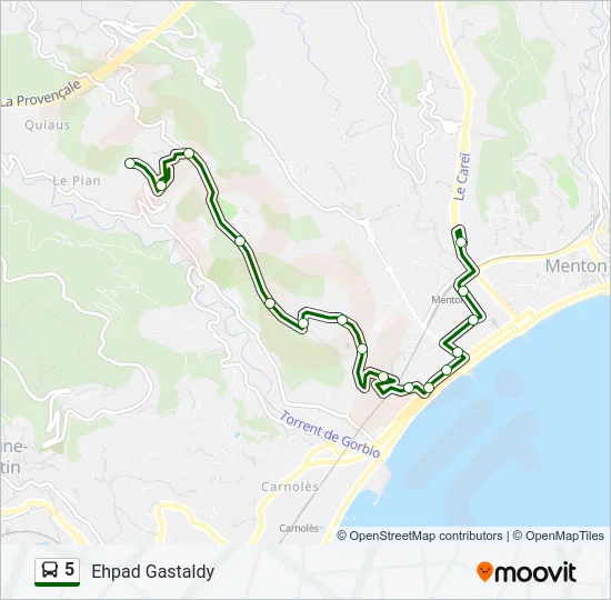 5 Bus Line Map