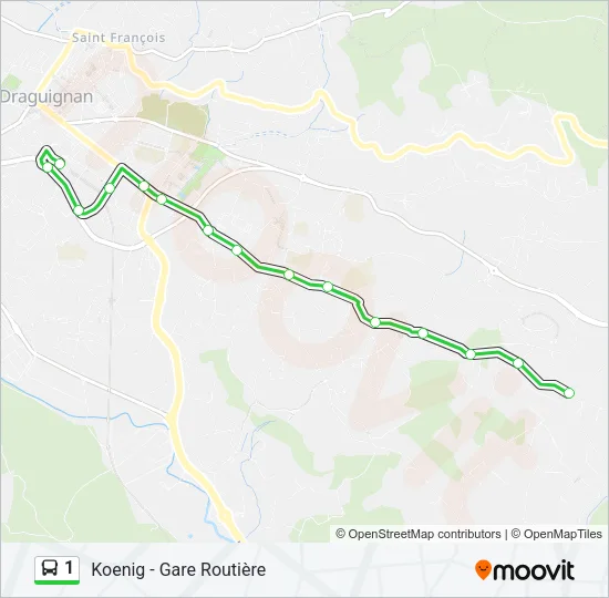 1 Bus Line Map