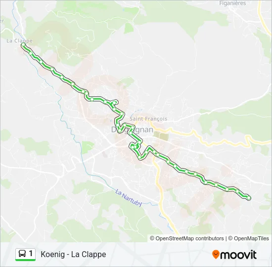 1 Bus Line Map