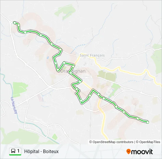 1 Bus Line Map