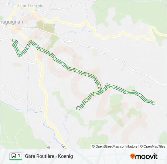 1 Bus Line Map