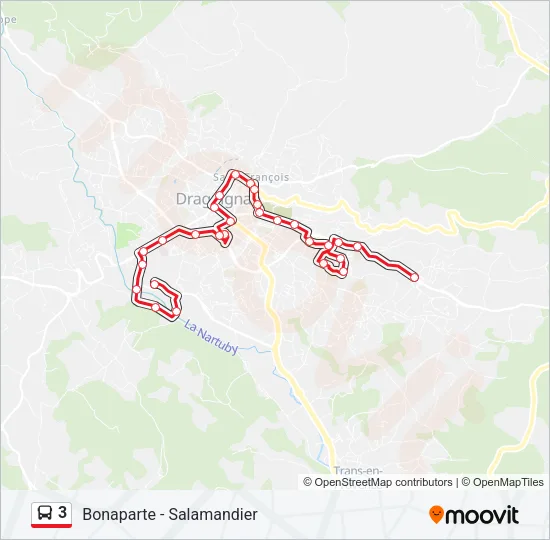 3 Bus Line Map