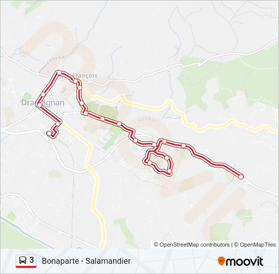 Plan de la ligne 3 de bus