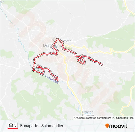 3 Bus Line Map