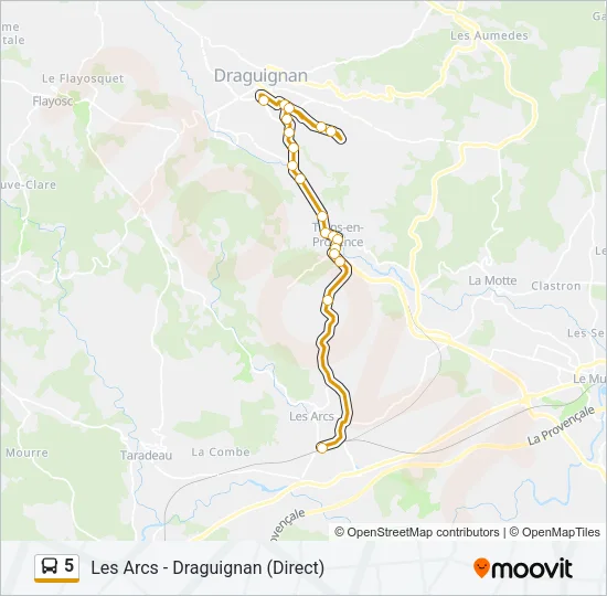 5 Bus Line Map