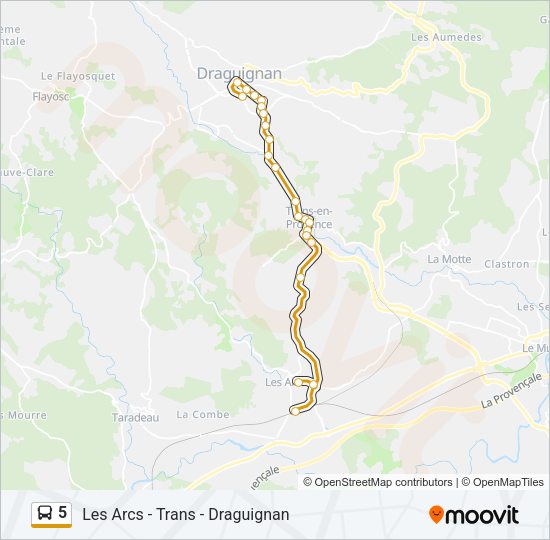 Plan de la ligne 5 de bus