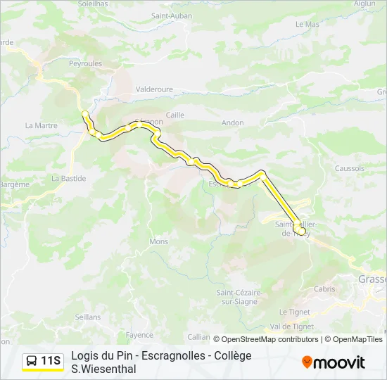 11S Bus Line Map