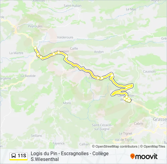 11S Bus Line Map