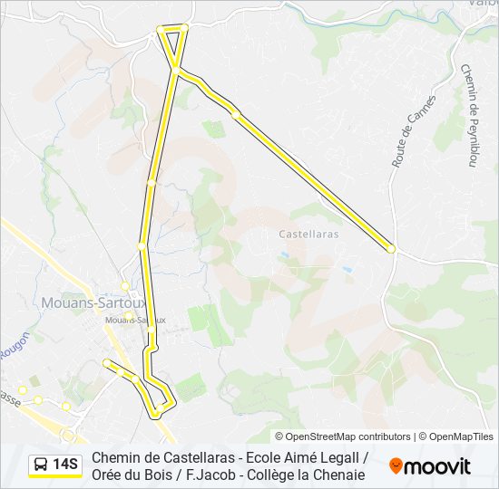 14S bus Line Map