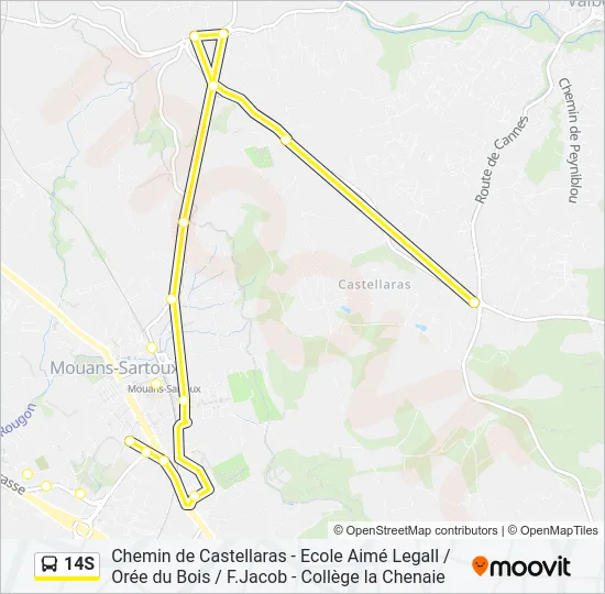 14S Bus Line Map