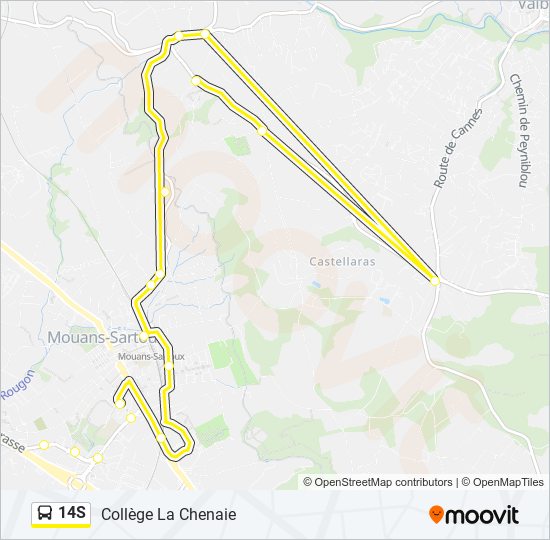 14S bus Line Map