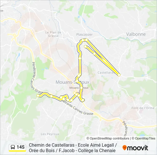 14S Bus Line Map