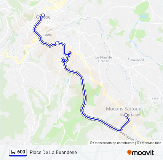 600 Bus Line Map